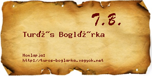Turós Boglárka névjegykártya